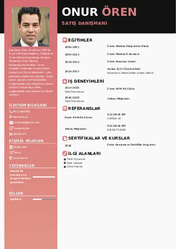 Market Sektörü İçin CV Örnekleri cv indir